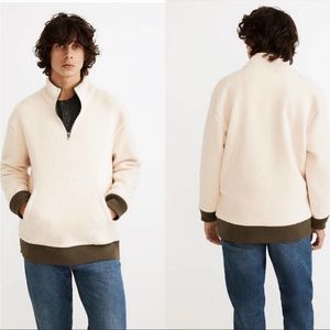 Madewell Sherpa Fleece Pullover medium Bone Ivory